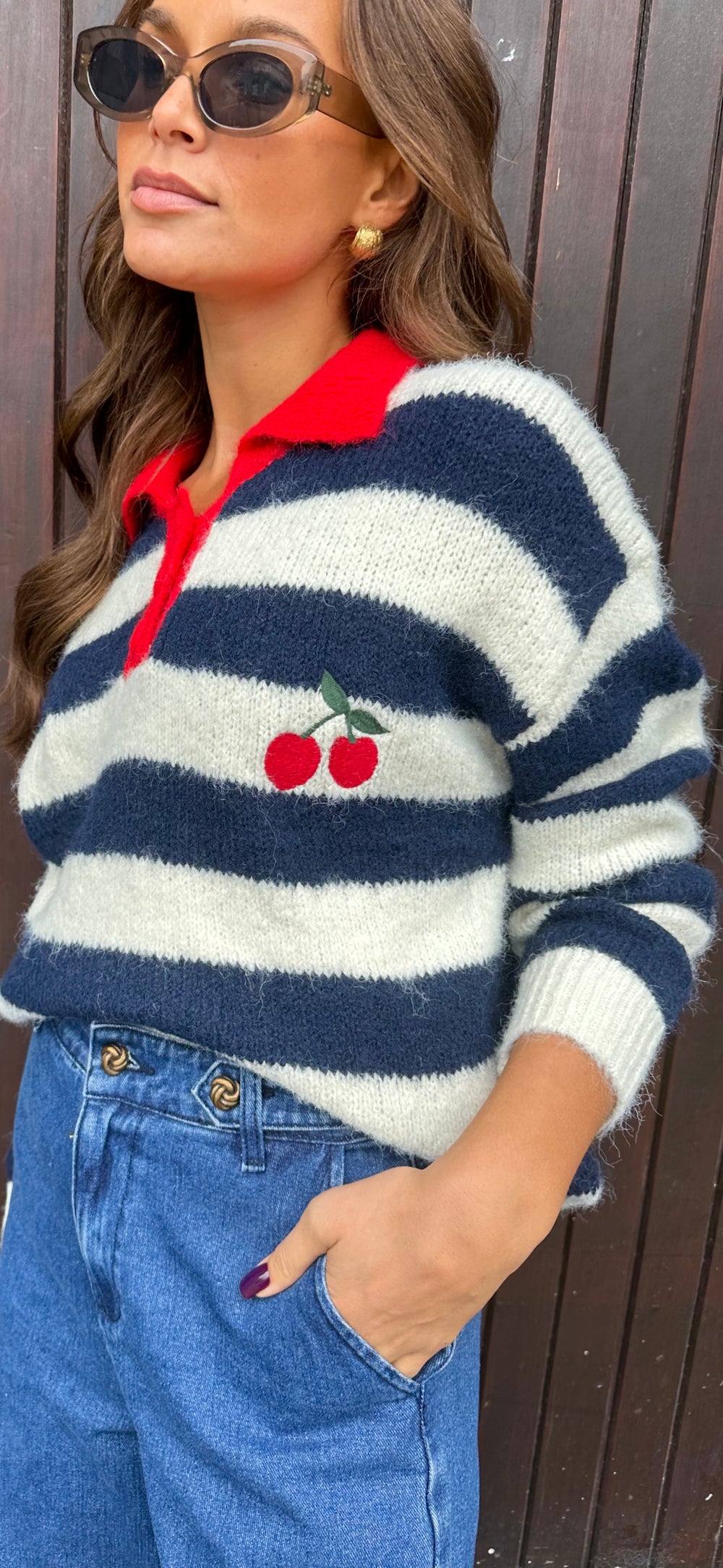 Cherry Stripe Knit