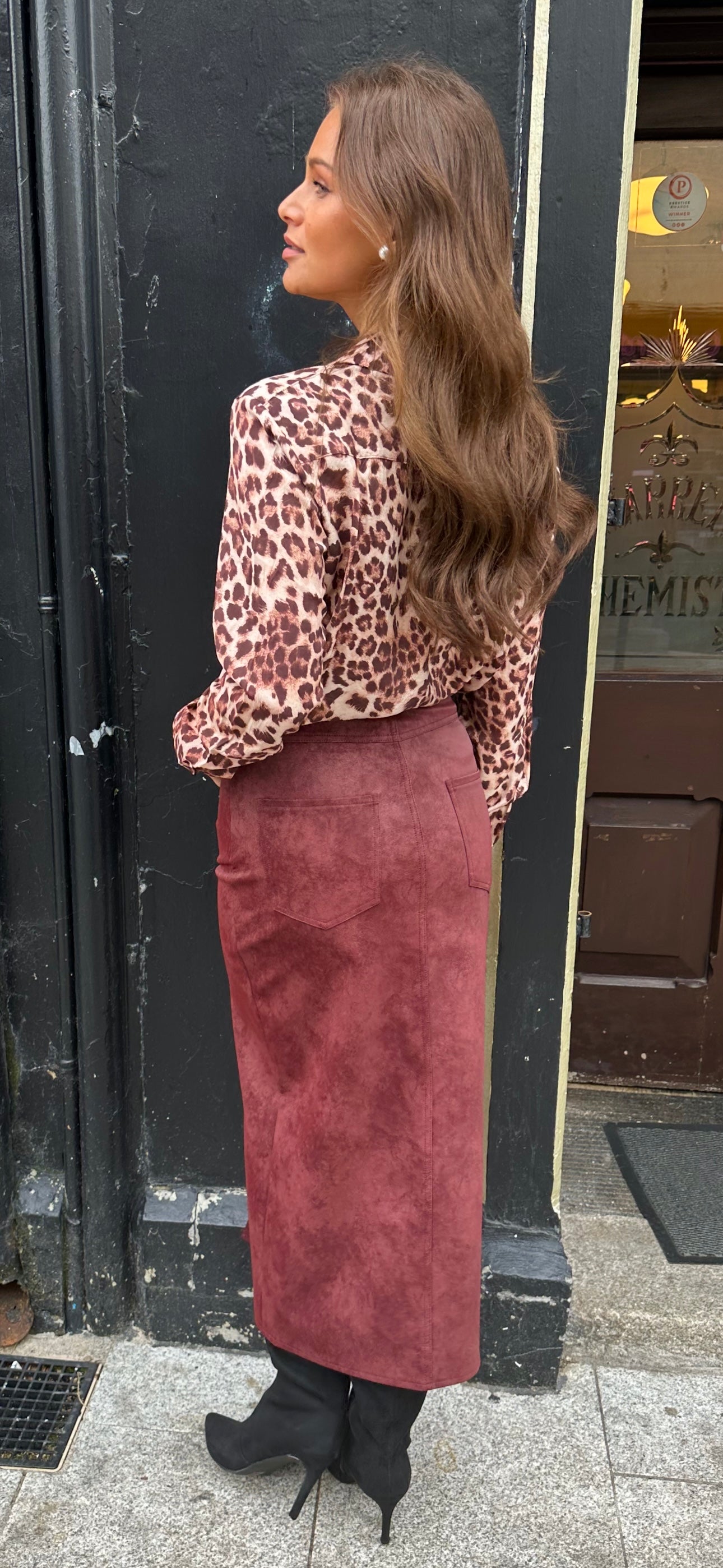 Burgundy Print Shirt