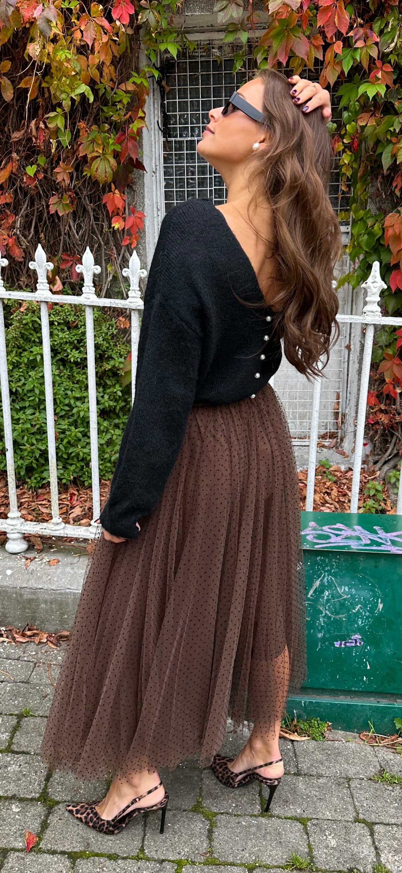 Brown Polka Tulle