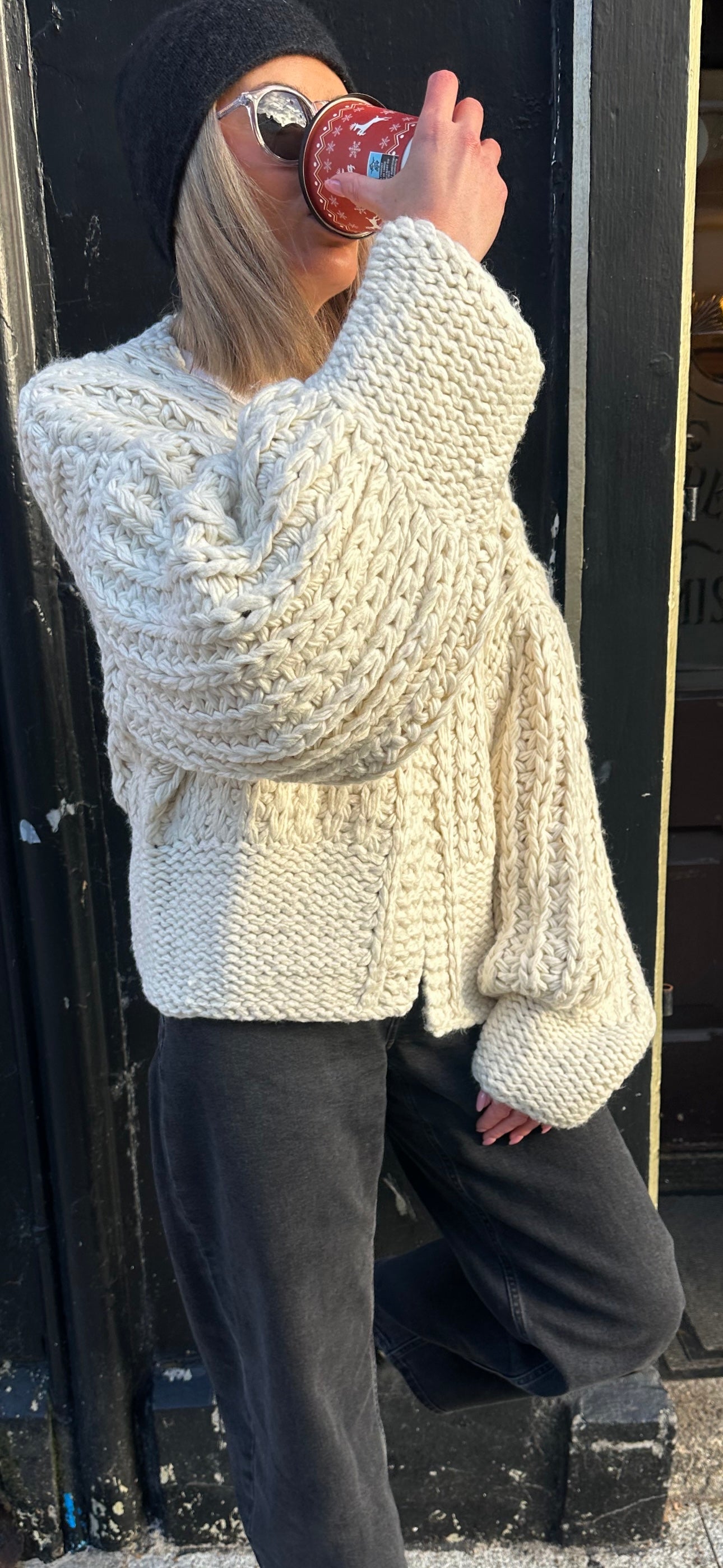 Cream Hand Knit