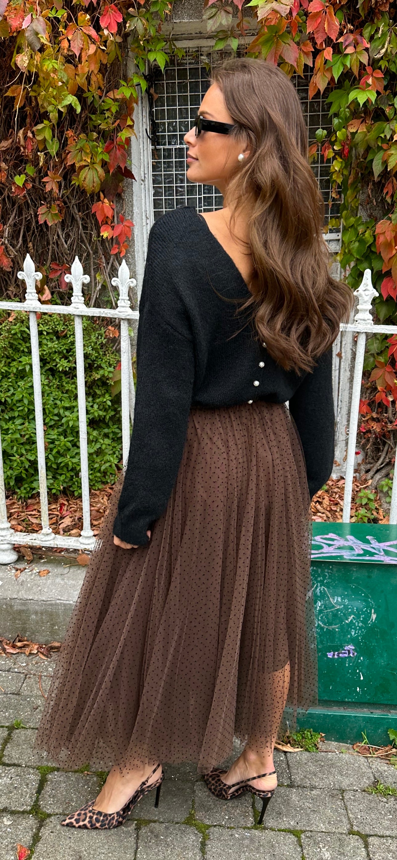 Brown Polka Tulle