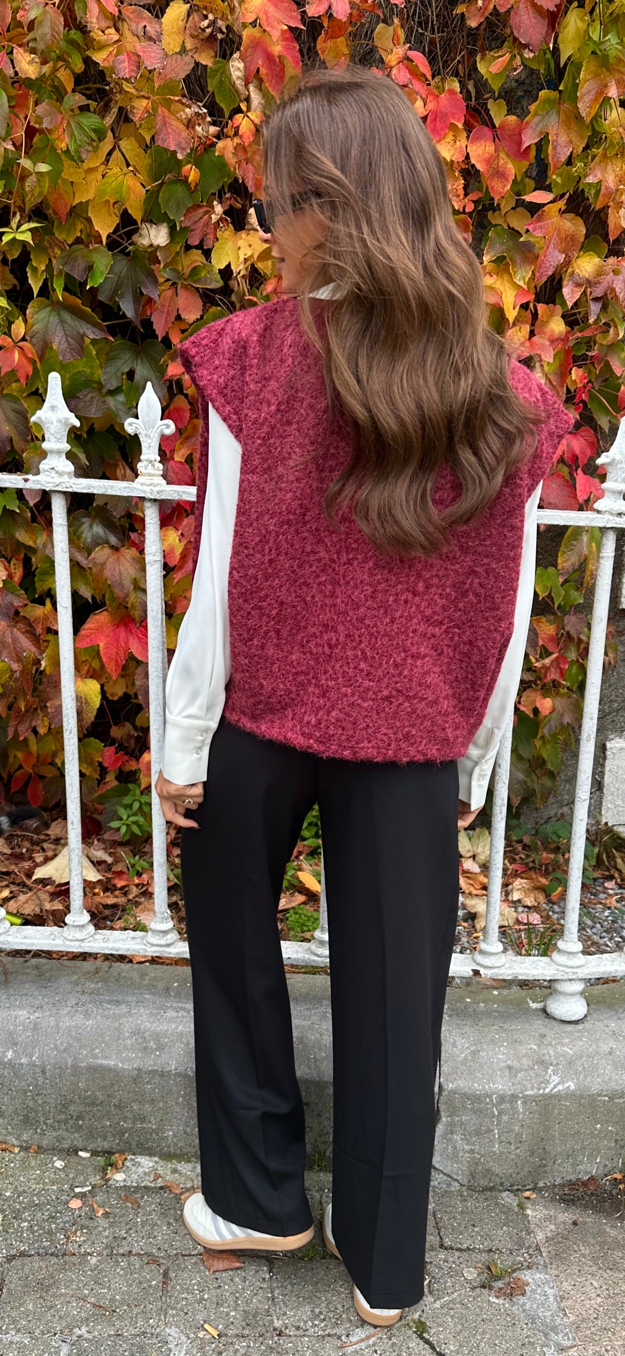 Burgundy Fluff Gilet