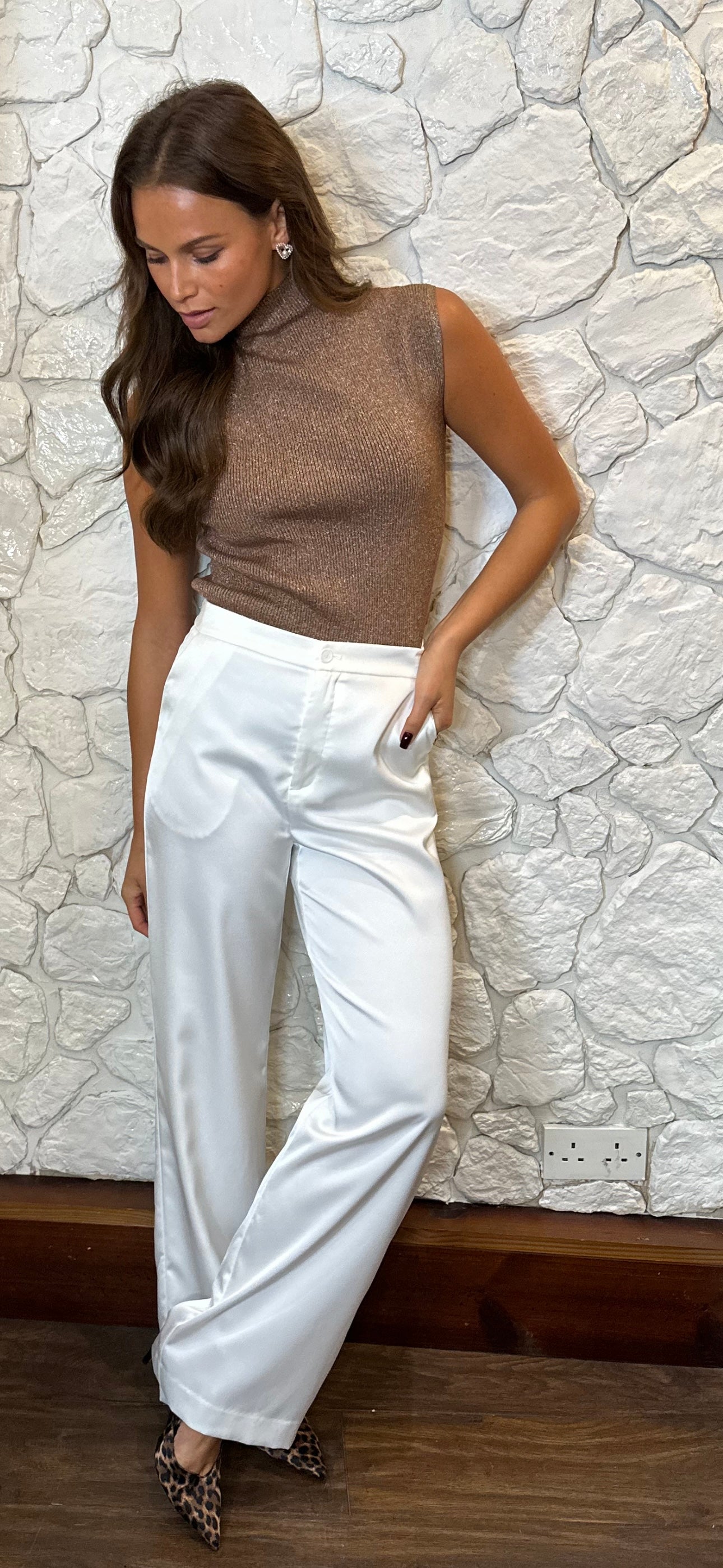 White Satin Pants