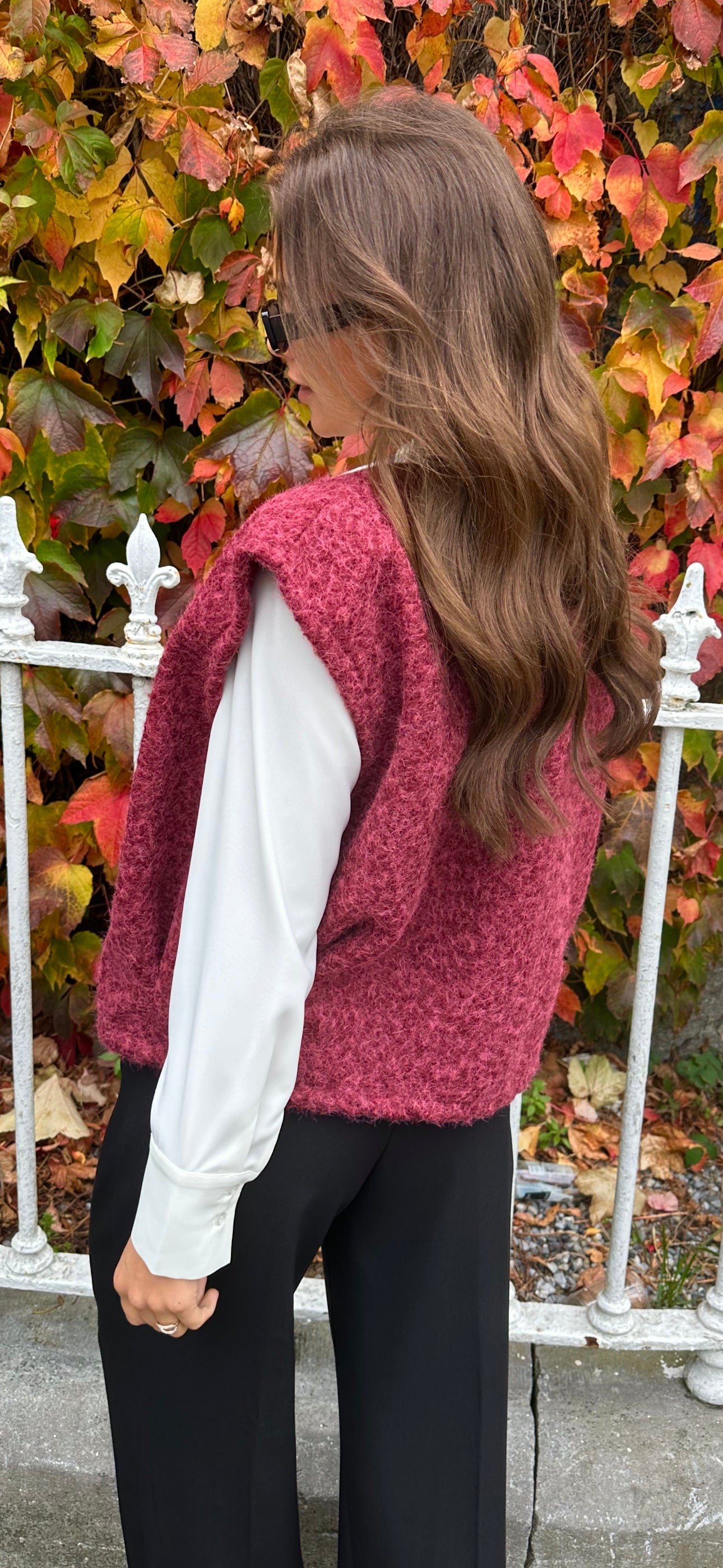 Burgundy Fluff Gilet