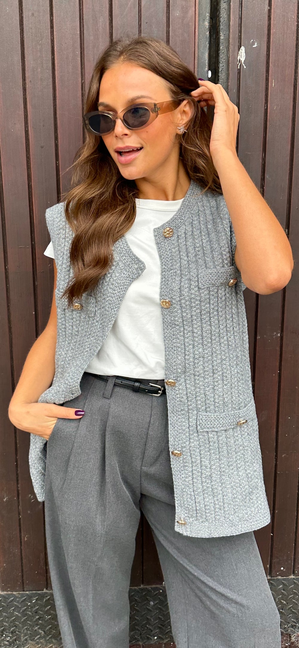 Grey Knit Waistcoat