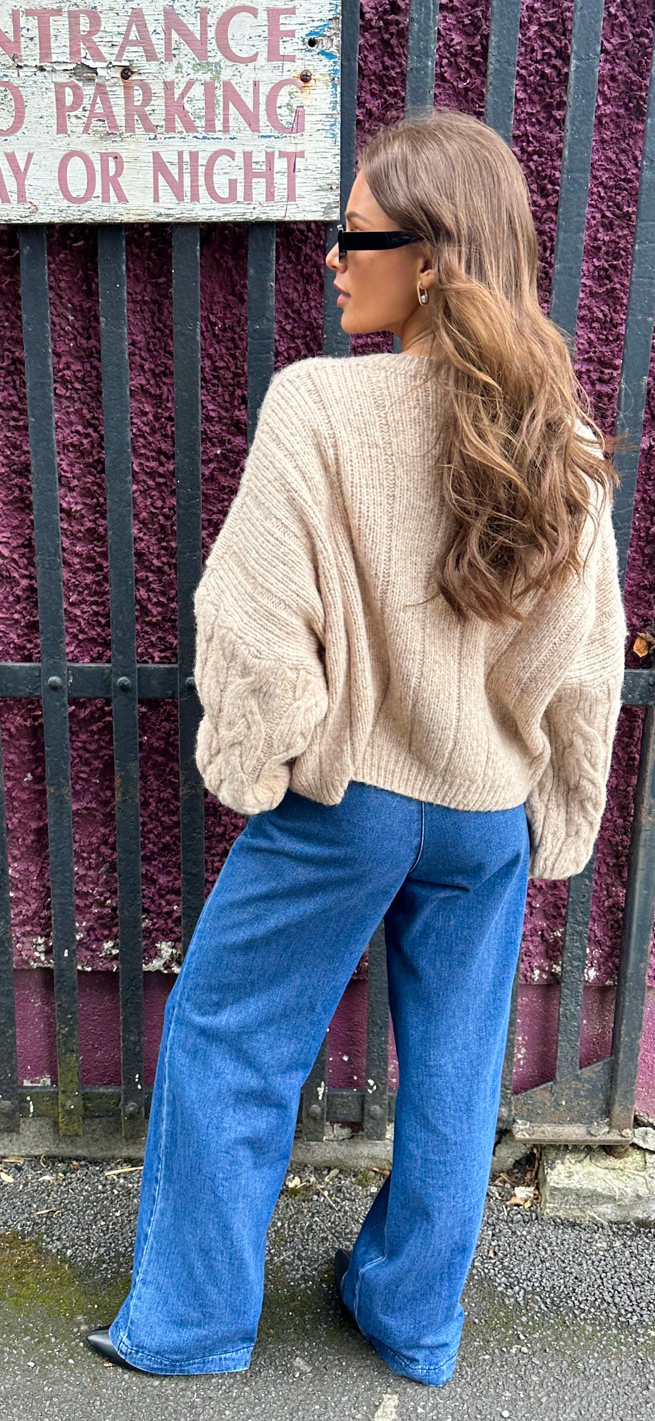 Beige Cable Knit