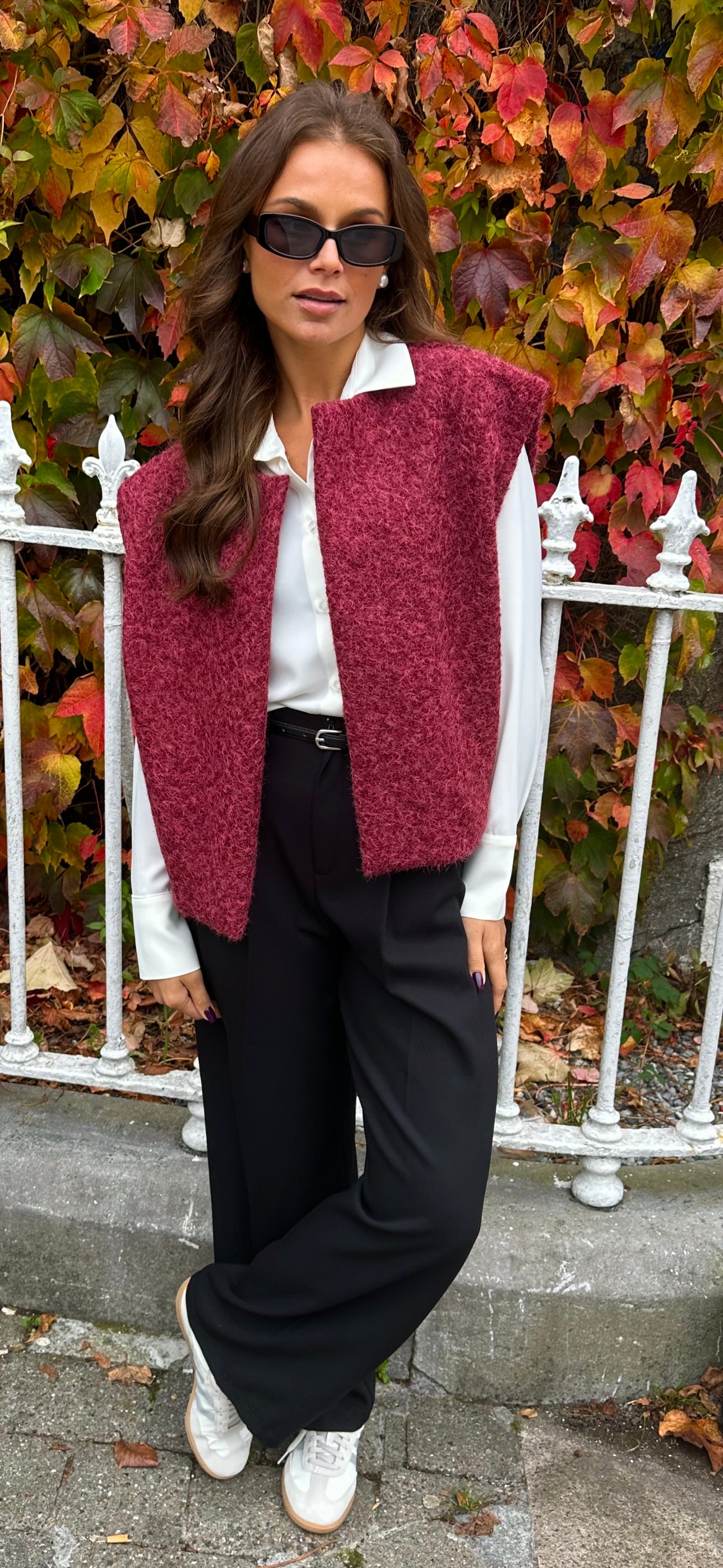 Burgundy Fluff Gilet