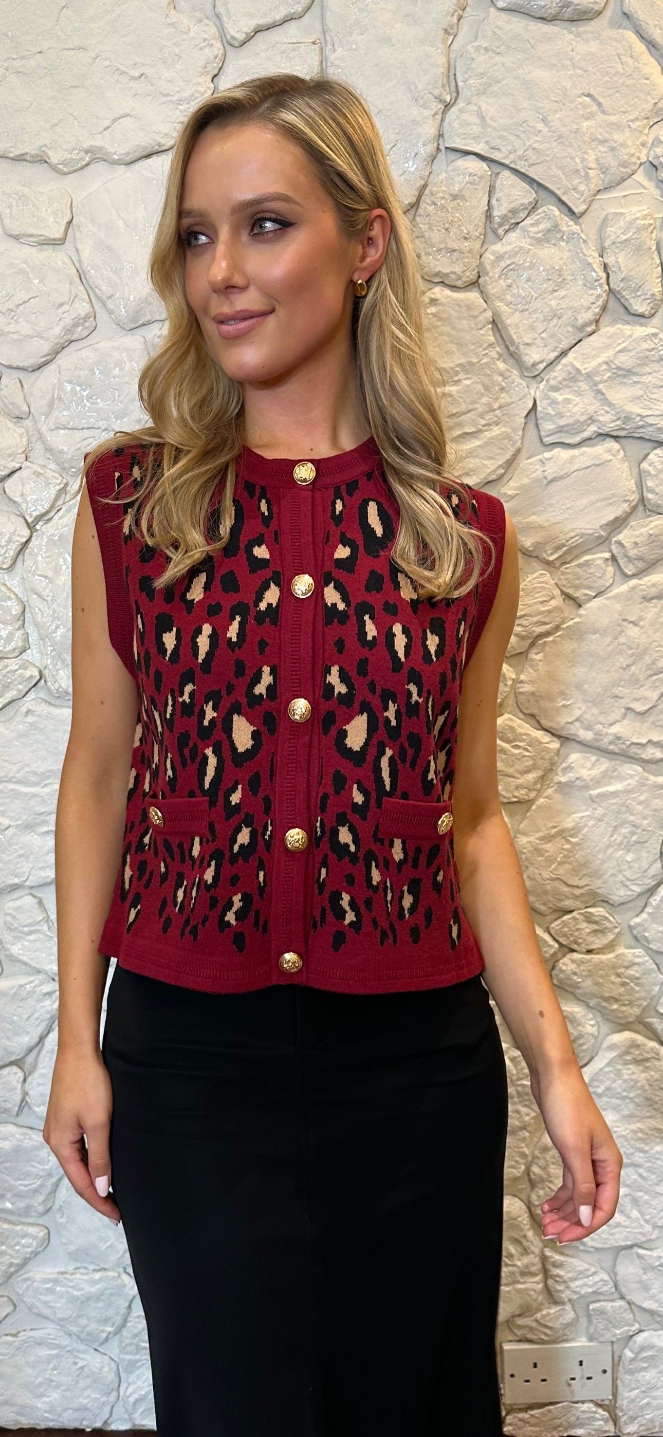 Burgundy Leo Waistcoat