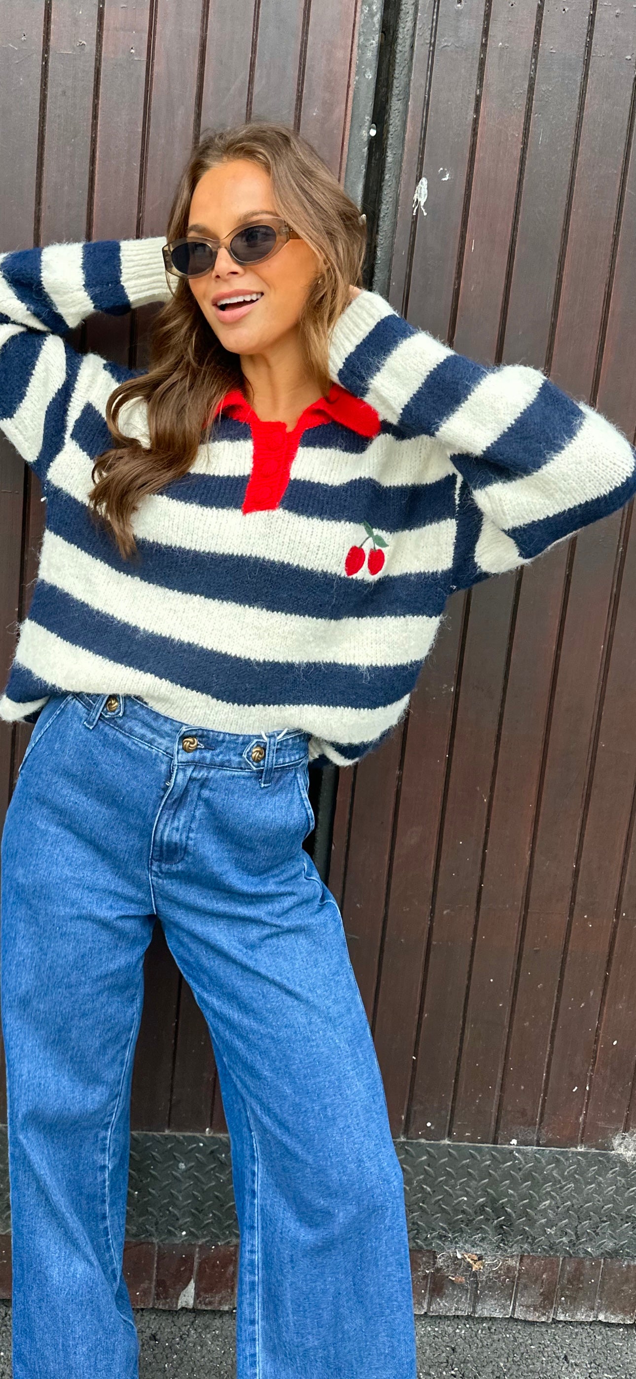 Cherry Stripe Knit