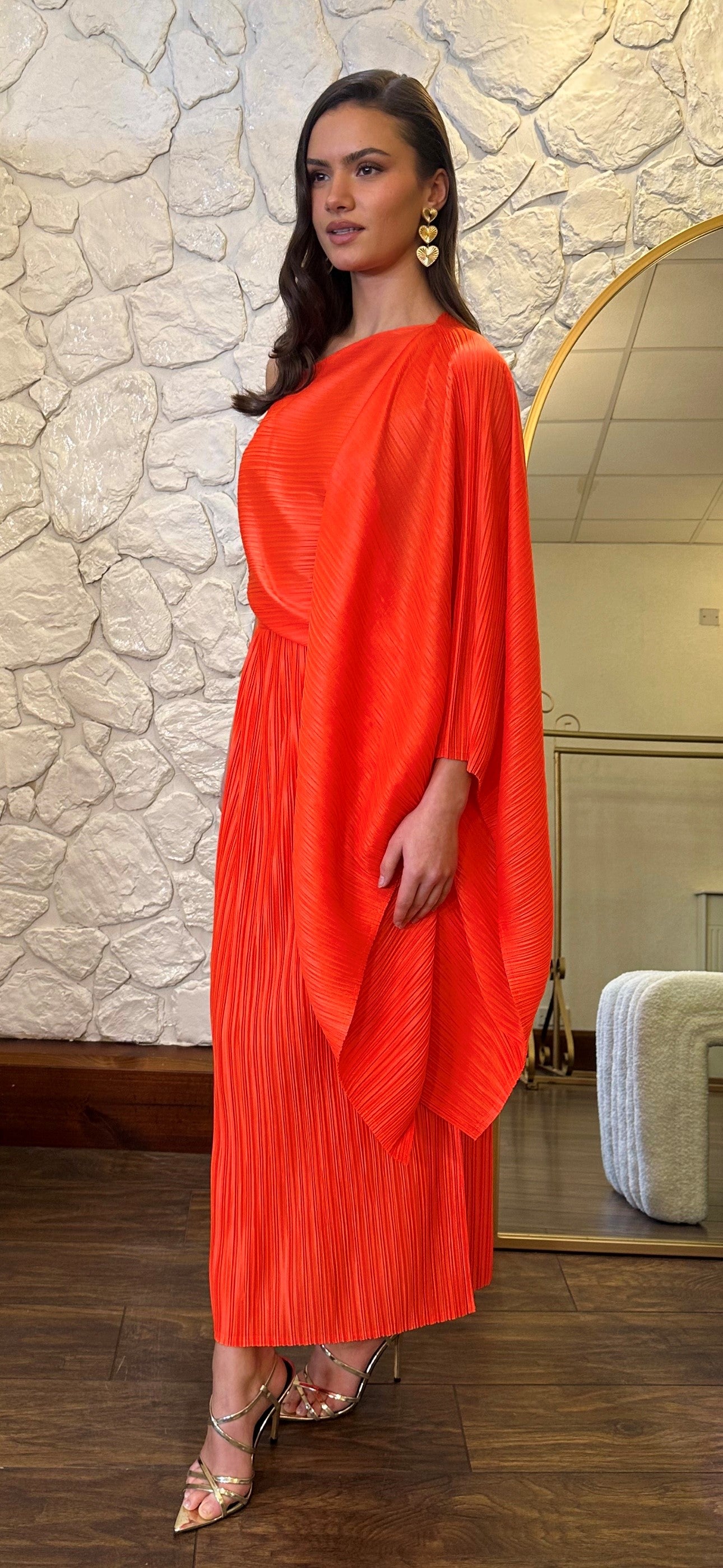 Long red printed dress | The Kooples - US
